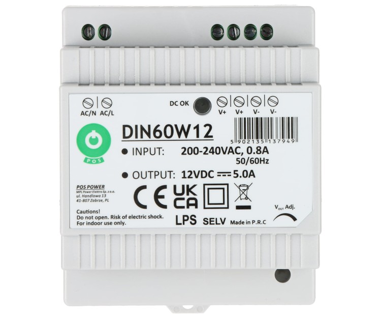 ZASILACZ IMPULSOWY DIN60W12 POS-1790643