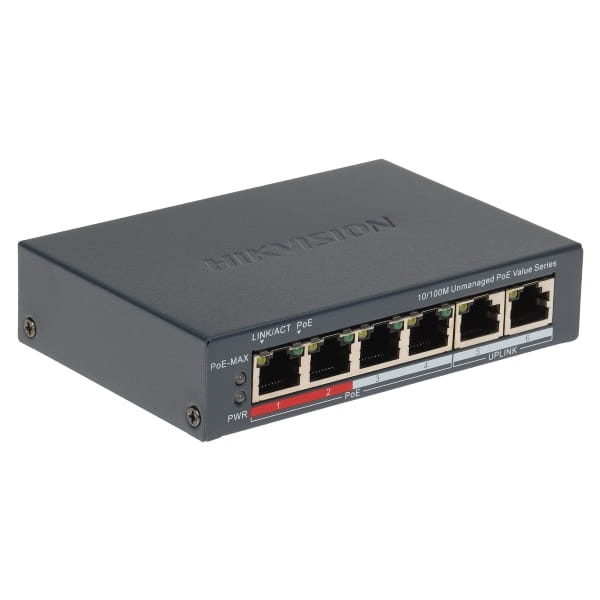 SWITCH POE DS-3E0106P-E/M(B) 4-PORTOWY Hikvision-1868910