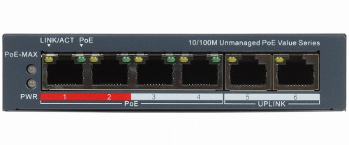 SWITCH POE DS-3E0106P-E/M(B) 4-PORTOWY Hikvision-1868911