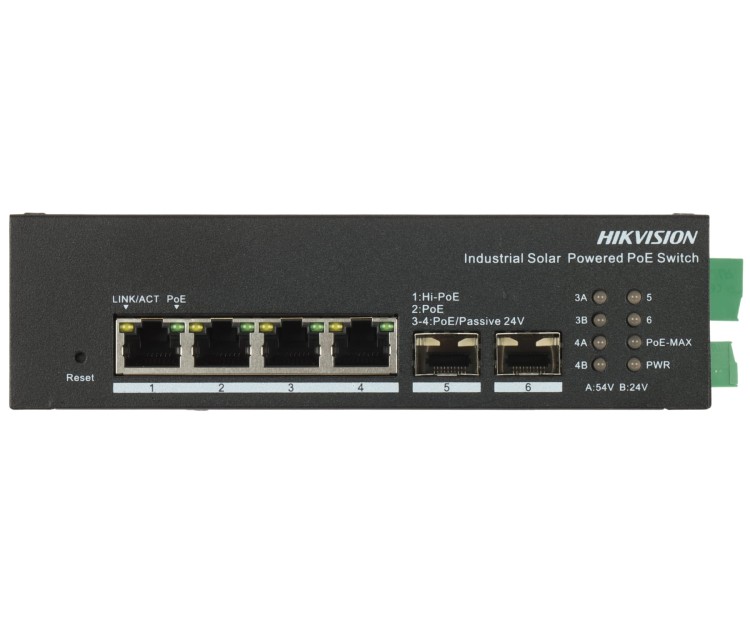 ZARZĄDZALNY SWITCH PRZEMYSŁOWY POE DS-3T1506HP-EI-UPS/NO POWER UNIT 4-PORTOWY SFP Hikvision-1868867