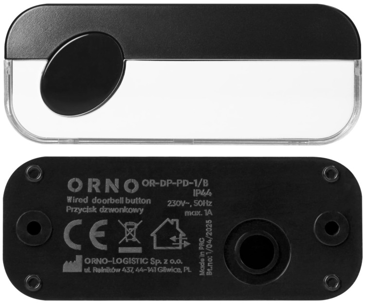 PRZYCISK DZWONKA OR-DP-PD-1/B CZARNY ORNO-1805581
