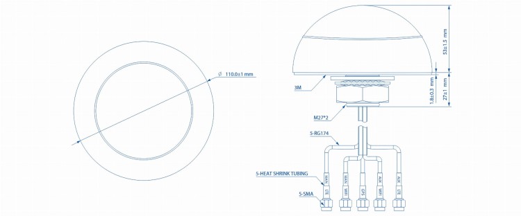 ANTENA PR1KCO28 COMBO LTE GNSS Wi-Fi Teltonika-1790679
