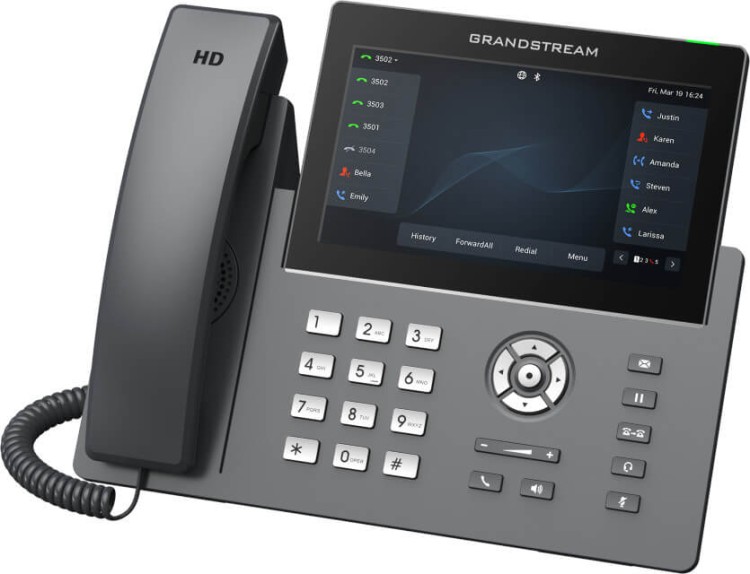 GRP2670 Telefon VoIP-6 konta SIP-POE-WiFi-porty GB-zasilacz - Grandstream - widok od boku.jpg