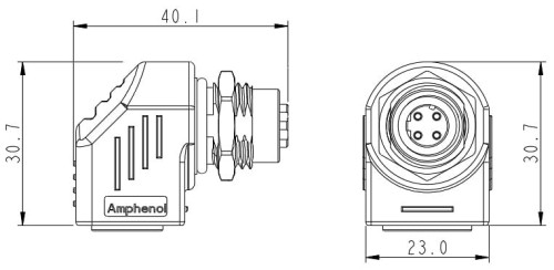 PRZEJŚCIE KĄTOWE M12D-G/RJ45-G-1342621