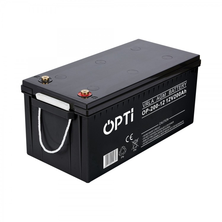 VOLT OPTI 12V 200Ah – akumulator VRLA AGM – widok pod kątem.jpg
