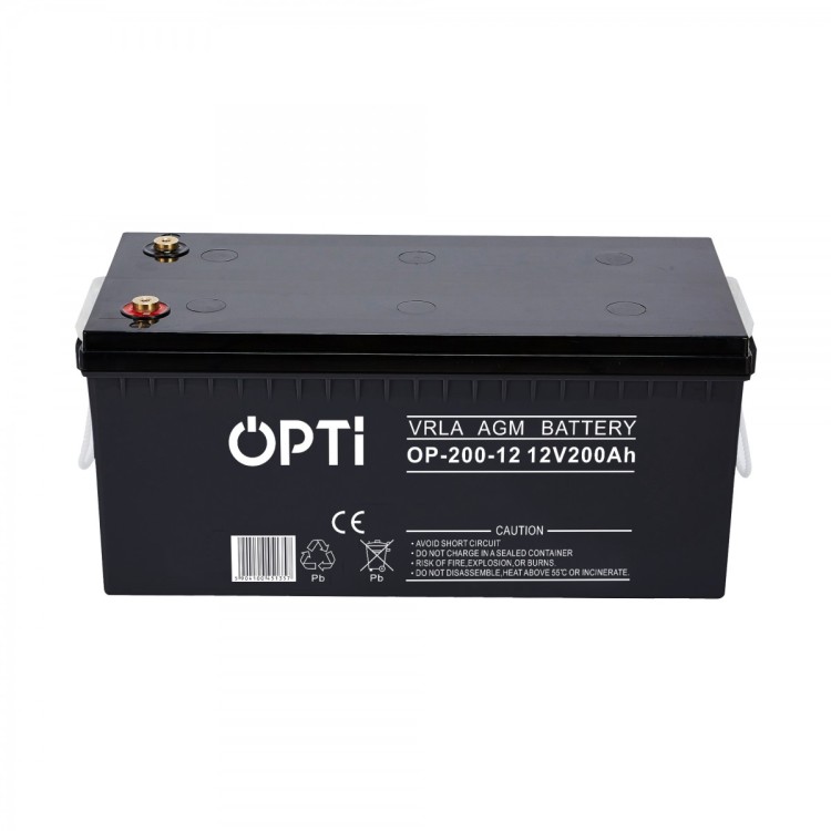 VOLT OPTI 12V 200Ah – akumulator VRLA AGM – widok z przodu.jpg