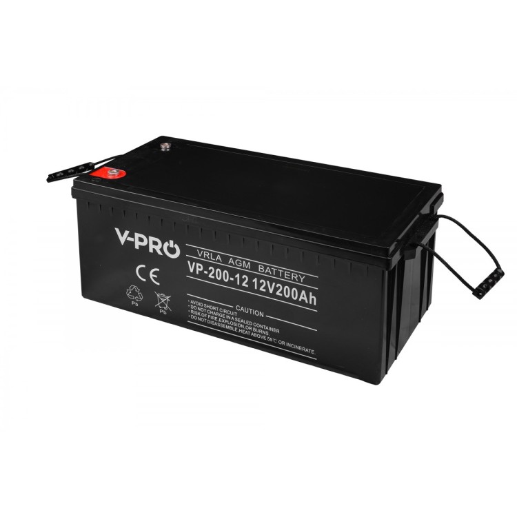 VOLT Polska VPRO 12V 200Ah – akumulator VRLA AGM – widok pod kątem.jpg