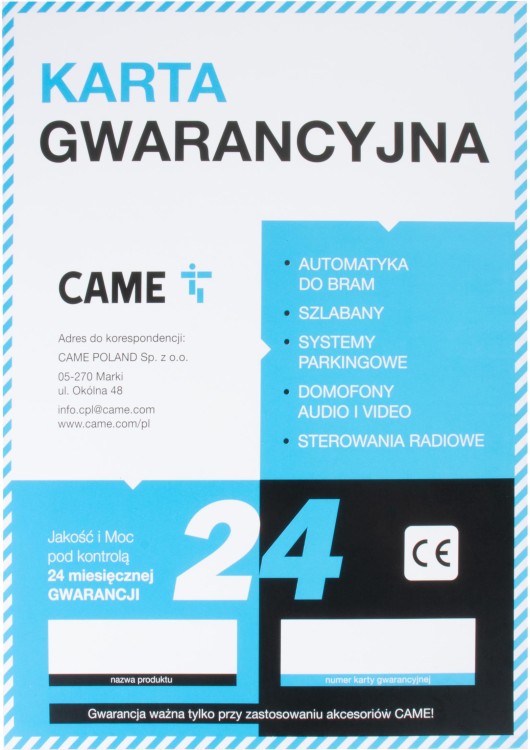 Zestaw CAME BXV 6 PLUS TOP do bram przesuwnych (8K01MS-042)-1908292