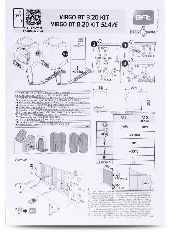 Zestaw BFT VIRGO SMART BT B20 KIT do bram dwuskrzydłowych-1851438