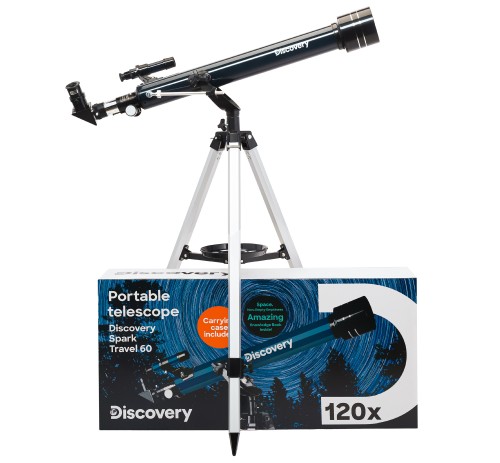 (PL) Teleskop Levenhuk Discovery Spark Travel 60 z książką-1543697