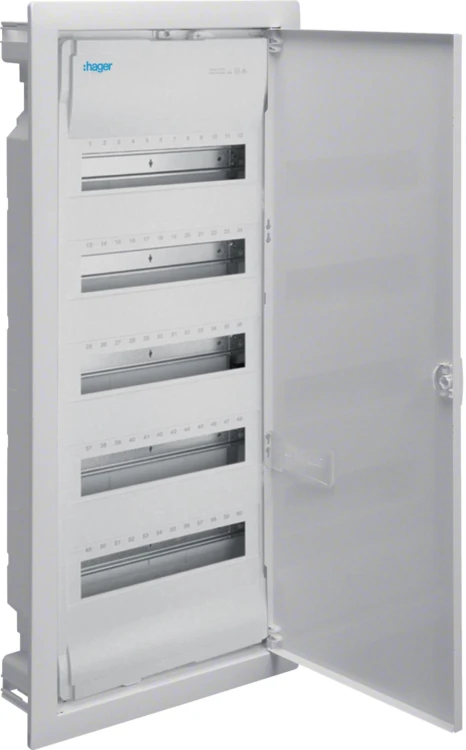 Rozdzielnica p/t z drzwiami metalowymi, 5 rzędów, 60 modułów, IP30, HAGER Volta VU60NC-1855793