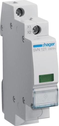 Lampka sygnalizacyjna, 230V AC, Zielony LED HAGER SVN121-1769374