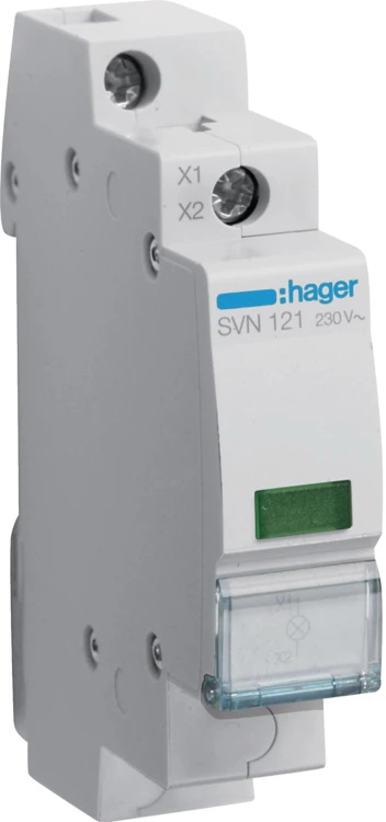 Lampka sygnalizacyjna, 230V AC, Zielony LED HAGER SVN121-1769374