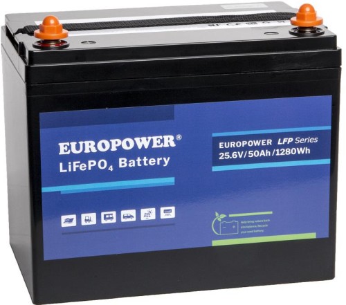 Akumulator LiFePO4 EUROPOWER serii LFP 25,6V 50Ah Bluetooth, mata grzewcza (Żywotność ~4000 cykli)-1769467