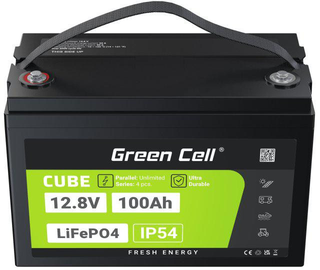 AKUMULATOR LITOWO-ŻELAZOWO-FOSFORANOWY LiFePO4 Green Cell Cube 12.8V 100Ah LFPGC12V100AH-1917545