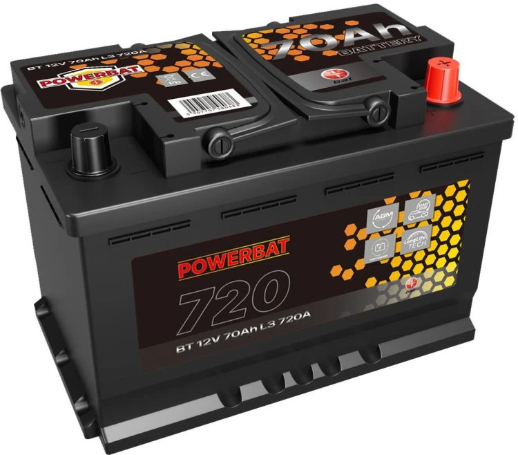 Akumulator AGM samochodowy START-STOP POWERBAT L3 12 V 70 Ah-1937396