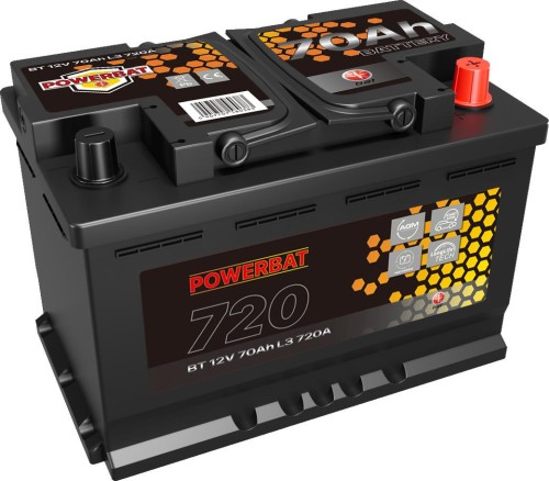 Akumulator AGM samochodowy START-STOP POWERBAT L3 12 V 70 Ah-1937397