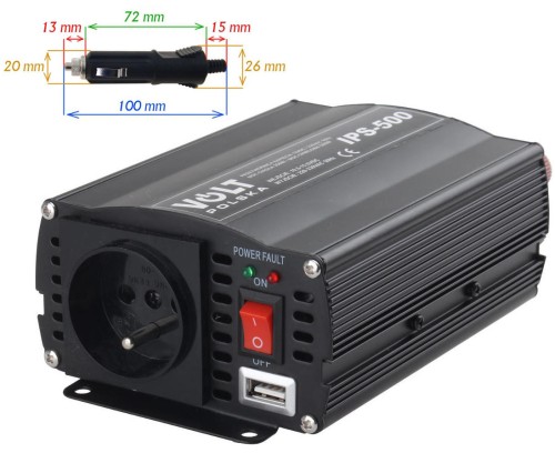 PRZETWORNICA VOLT POLSKA IPS-500 12V / 230V 350/500 W-1607576