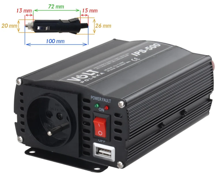 PRZETWORNICA VOLT POLSKA IPS-500 12V / 230V 350/500 W-1891399