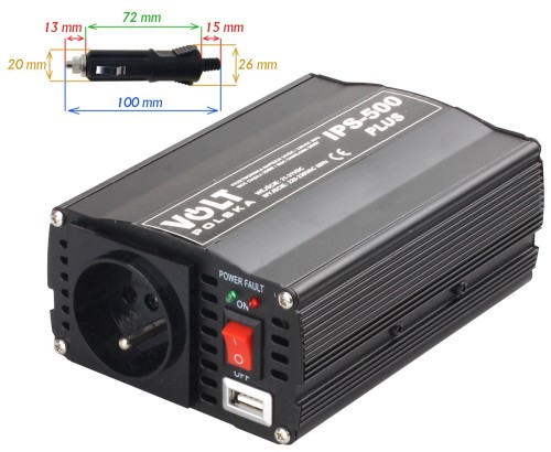 PRZETWORNICA VOLT POLSKA IPS-500 PLUS 24V / 230V 350/500 W-1891448