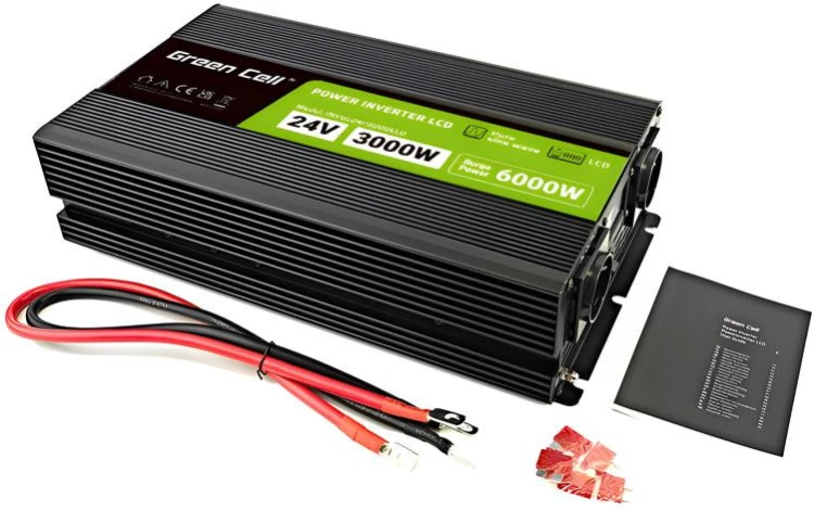 PRZETWORNICA NAPIĘCIA Green Cell PowerInverter LCD 24V / 230V 3000/6000W CZYSTA SINUSOIDA-1936792