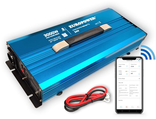 PRZETWORNICA NAPIĘCIA INWERTER EUROPOWER 24V DC / 230V AC 3000W / 6000W CZYSTY SINUS BLUETOOTH-1919538
