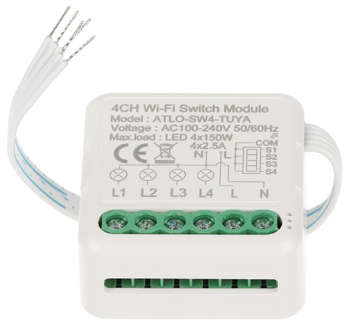 POCZWÓRNY INTELIGENTNY STEROWNIK OŚWIETLENIA LED ATLO-SW4-TUYA Wi-Fi, Tuya Smart-1568793