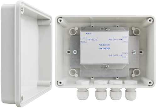 EXTENDER POE W OBUDOWIE HERMETYCZNEJ DO 2 KAMER IP Pulsar EXT-POE2H-1602274