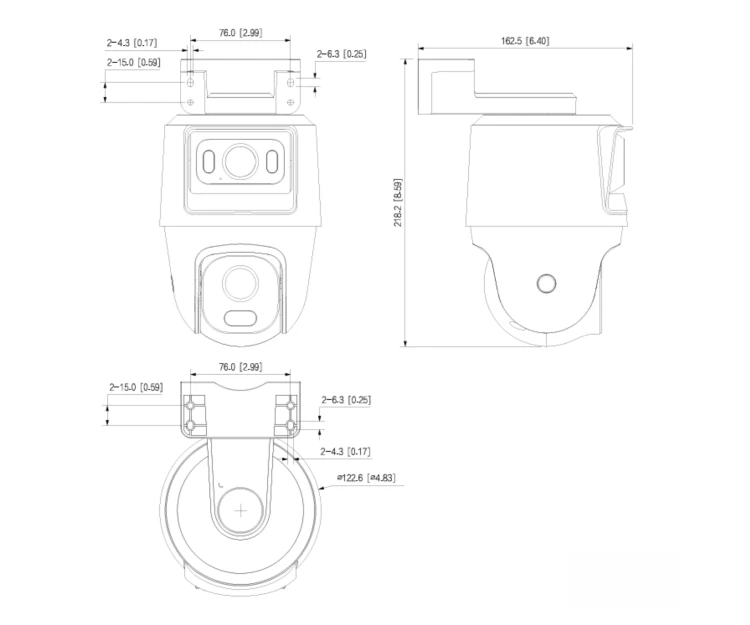 KAMERA AHD, HD-CVI, HD-TVI, CVBS SZYBKOOBROTOWA ZEWNĘTRZNA HAC-PTS1500C-E2-IL-A-0280B/0600B Smart Dual Light - 1080p 2.8mm / 6.0mm DAHUA-1938436
