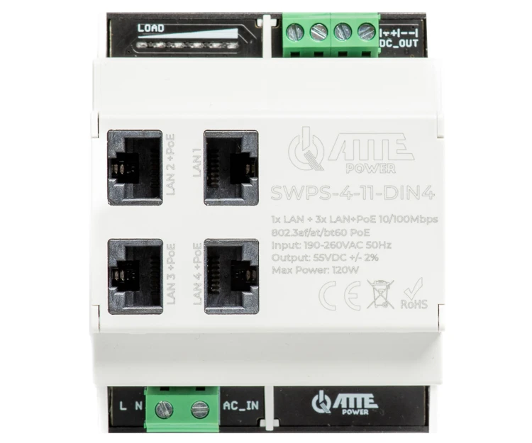 Switch POE SWPS-4-11-DIN4 3-PORTOWY + 1X UPLINK ATTE-1874247
