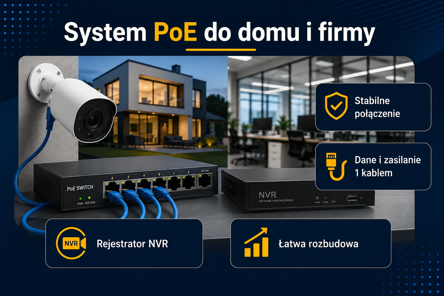 System PoE do domu i firmy – kamera IP, switch PoE i rejestrator NVR