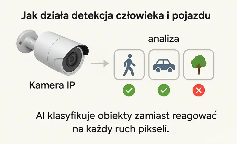 Detekcja człowieka i pojazdu – analiza obrazu AI w systemach CCTV