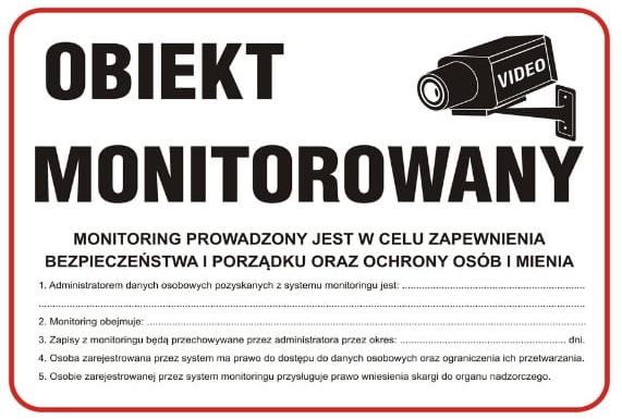 Tabliczka obiekt monitorowany