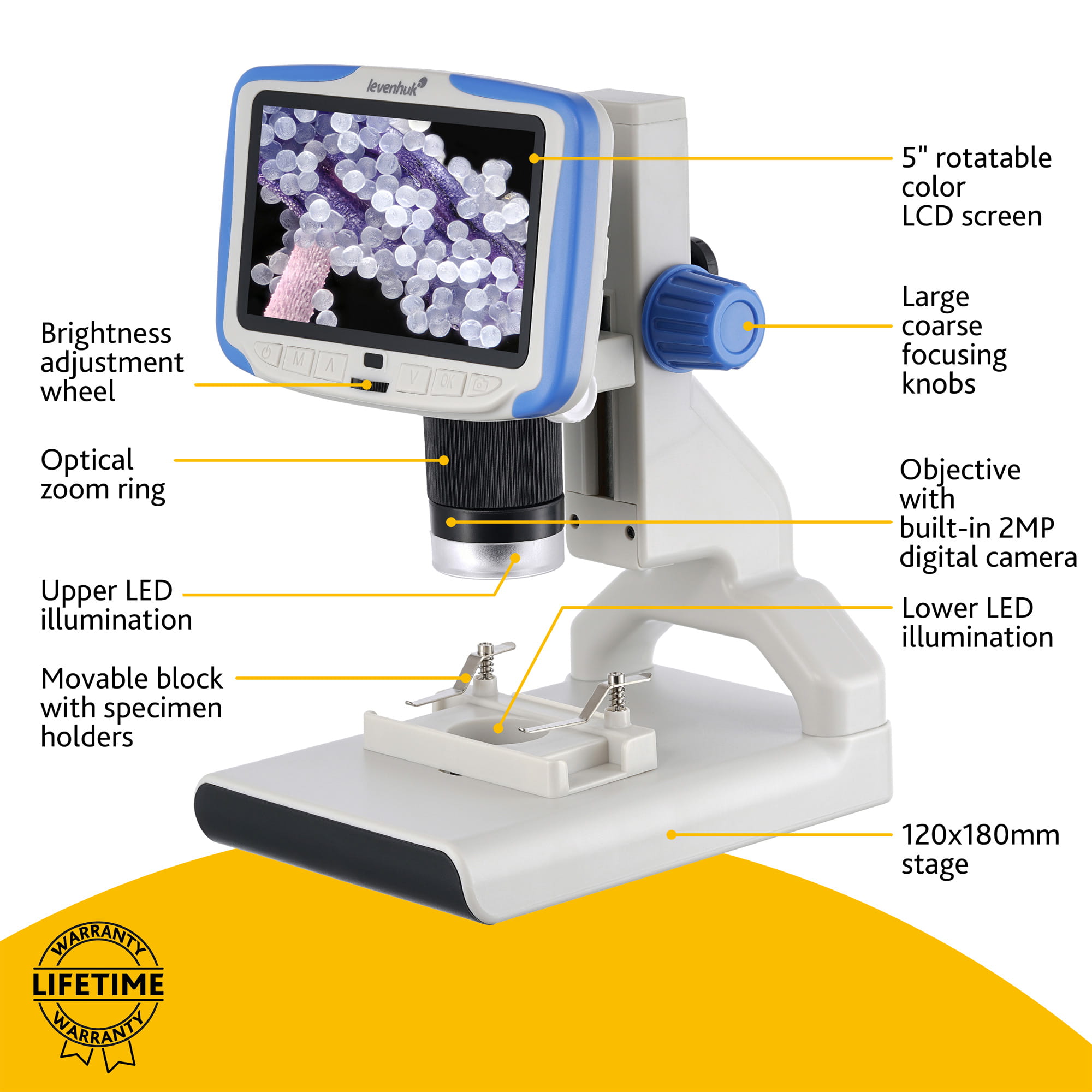 Mikroskop cyfrowy Levenhuk Rainbow DM500 LCD-1427958