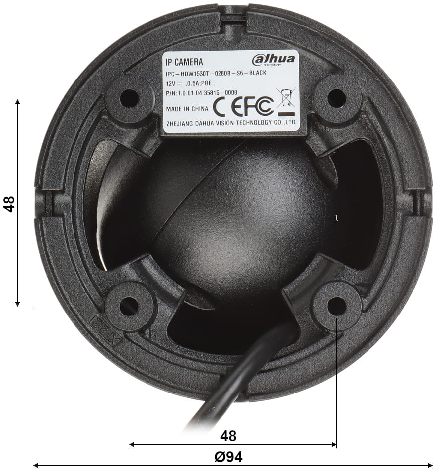 KAMERA IP IPC-HDW1530T-0280B-S6-BLACK - 5Mpx 2.8mm DAHUA-1321428