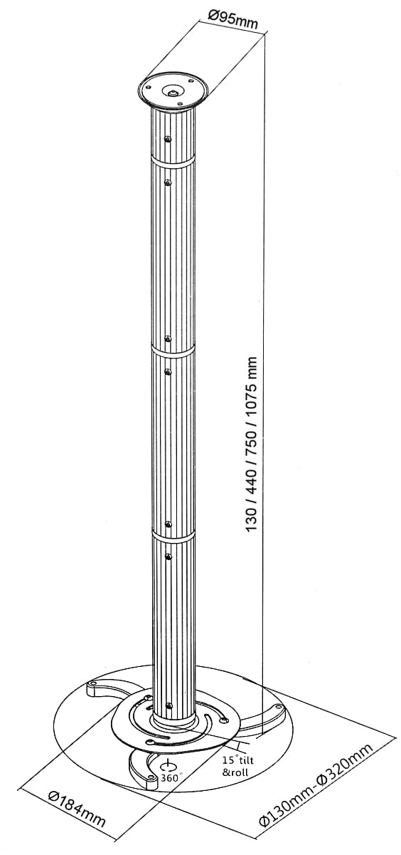 UCHWYT PROJEKTORA BRATECK-PRB-3-1338110