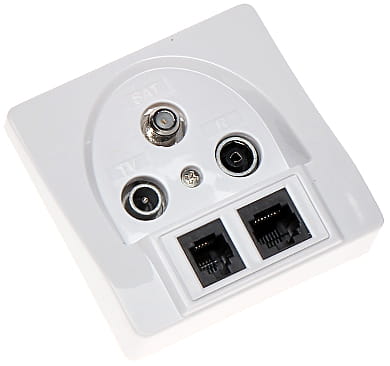 GNIAZDO KOŃCOWE GAR-SAT/2RJ R-TV SAT+RJ45+RJ11-1355115