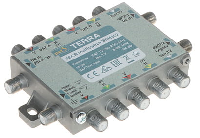 MULTISWITCH PRZELOTOWY UNICABLE I/II SRM-522 5 WEJŚĆ / 5  WYJŚĆ + 2 WYJŚCIA UNICABLE TERRA-1344935