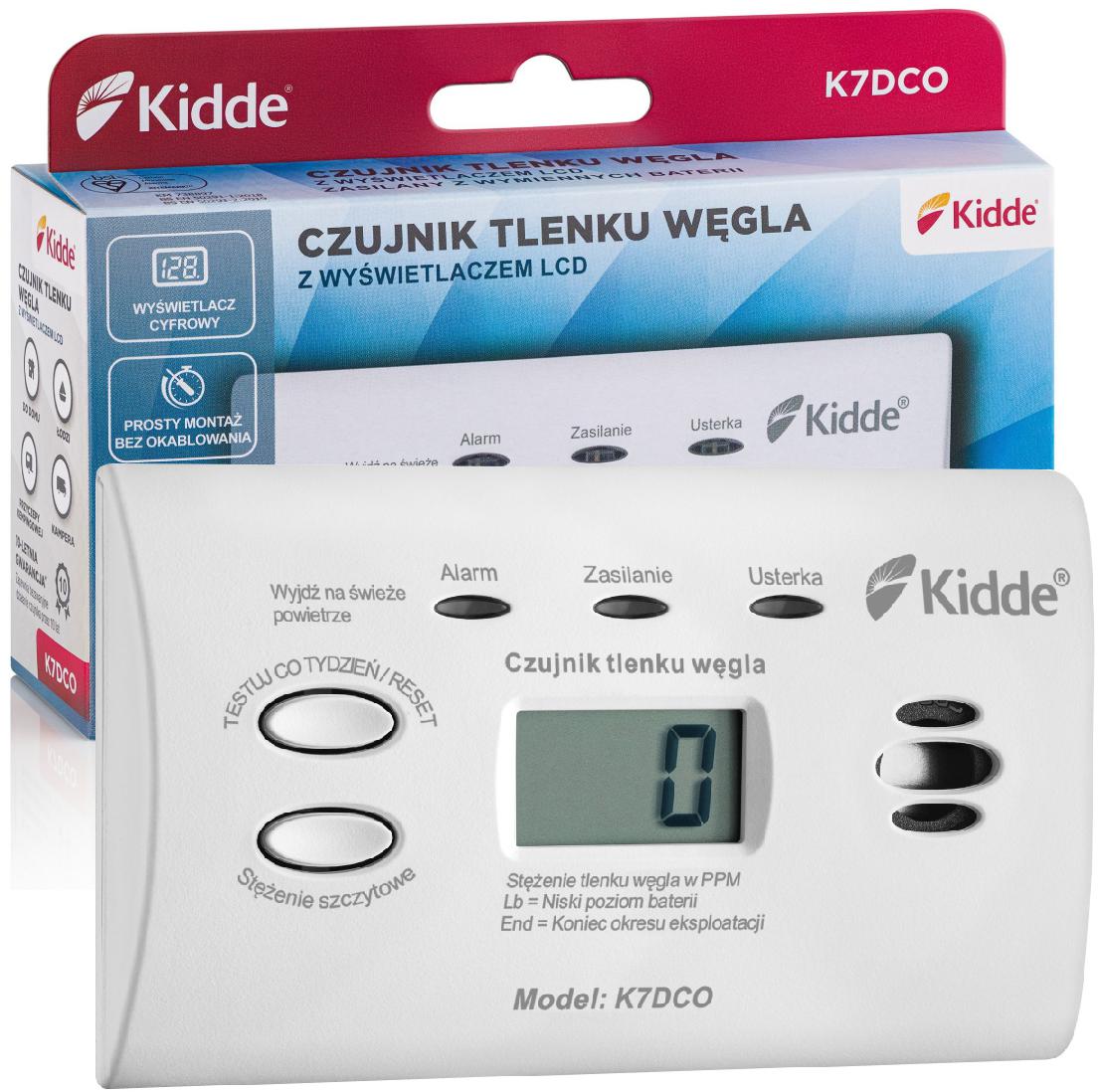 Czujnik czadu z wyświetlaczem Kidde K7DCO-1500981