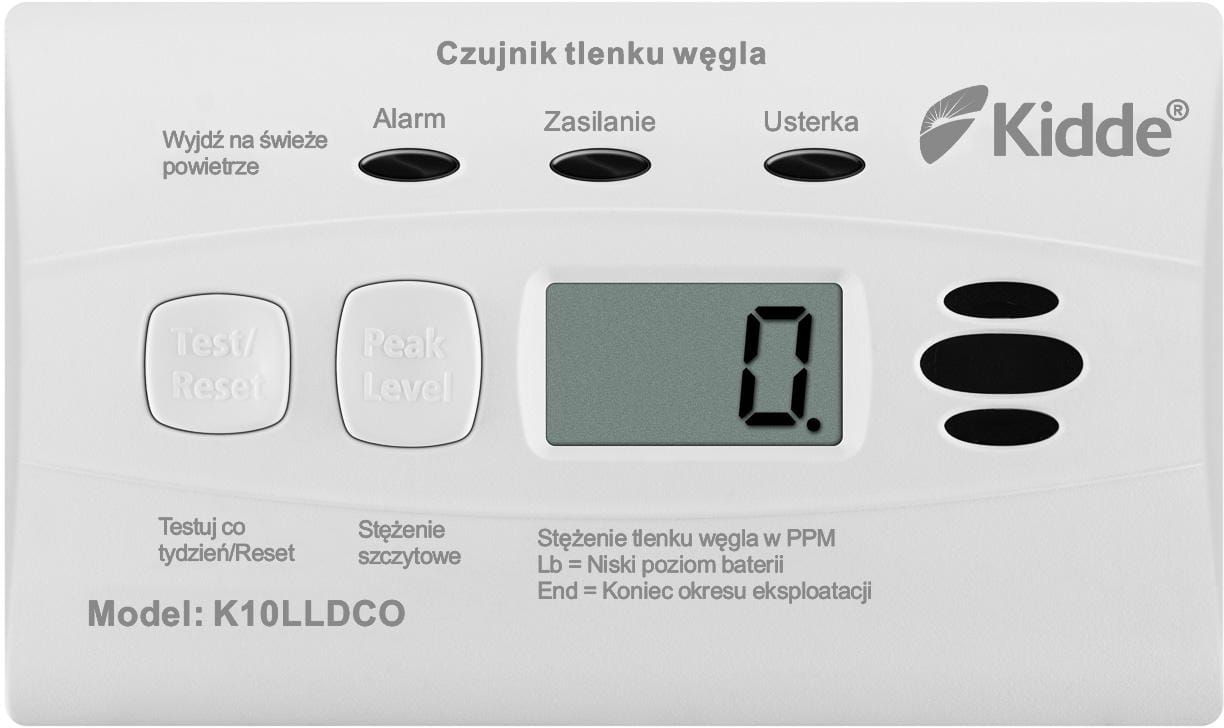 Czujnik czadu z wyświetlaczem Kidde K10LLDCO-1501001