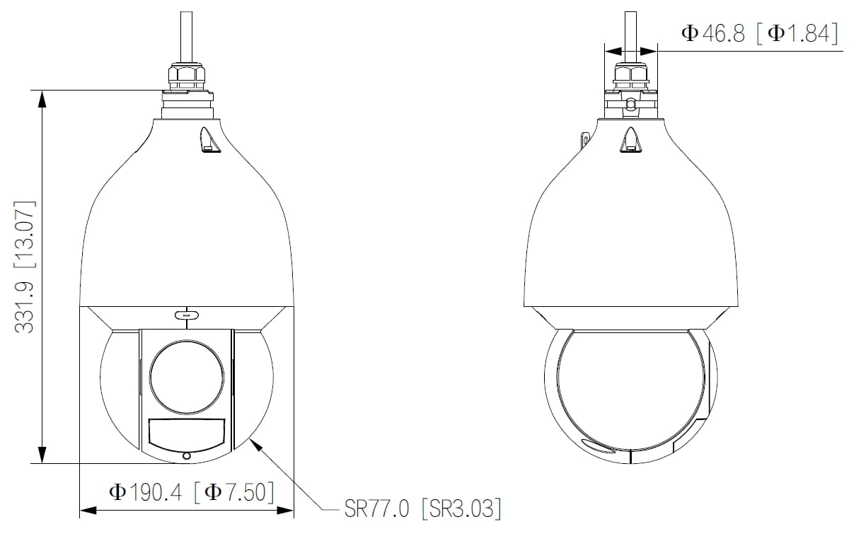 KAMERA IP SZYBKOOBROTOWA ZEWNĘTRZNA SD5A445GB-HNR - 3.7Mpx 3.96... 177.75mm DAHUA-1562528