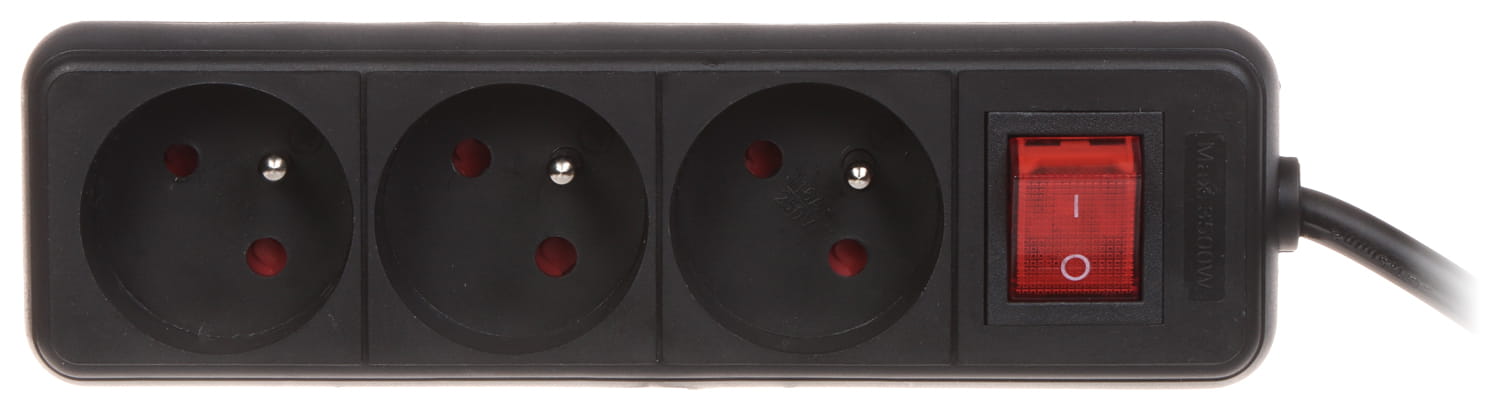 LISTWA ZASILAJĄCA PR-1.5M-3G-SW/B (3 GNIAZDA) 1.3m-1664858