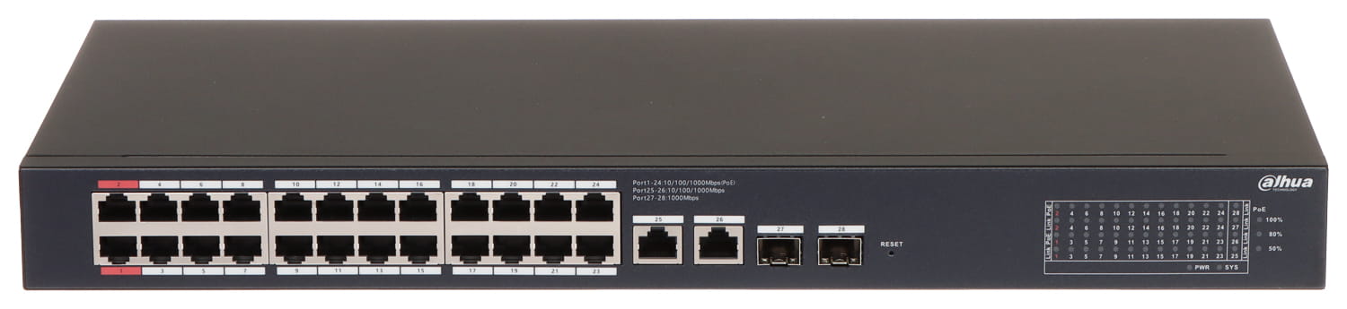 SWITCH POE CS4228-24GT-375 24-PORTOWY SFP DAHUA-1664760