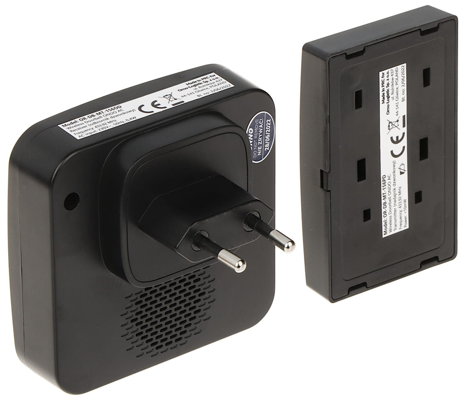 DZWONEK BEZPRZEWODOWY BEZBATERYJNY OR-DB-MT-156 AC 230V ORNO-1560642