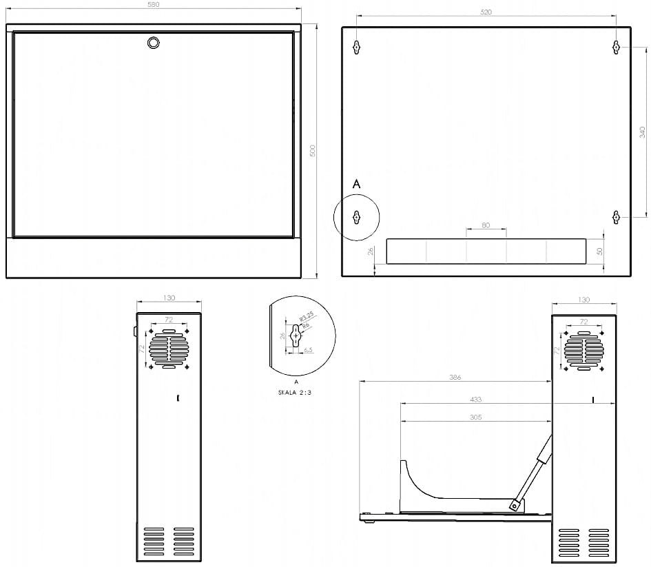 SZAFA RACK WISZĄCA CR19-2U-130-W-1683794