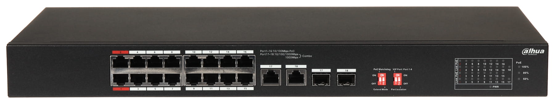 SWITCH PRZEMYSŁOWY POE S3218-16ET-135 16-PORTOWY SFP DAHUA-1688494