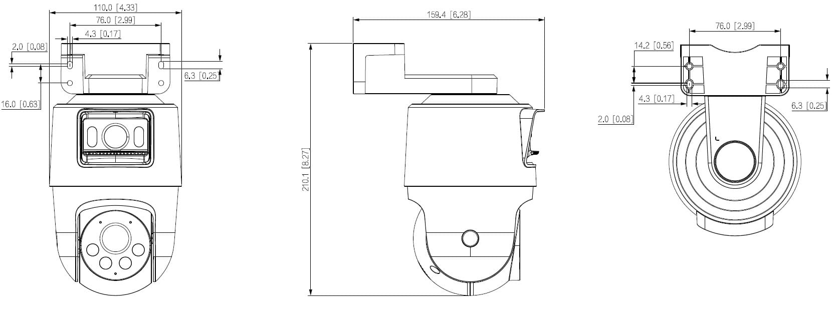 KAMERA PT IP OBROTOWA ZEWNĘTRZNA SDT2A200-2F-NB-A-PV WizSense Smart Dual Light - 1080p 4mm DAHUA-1695769