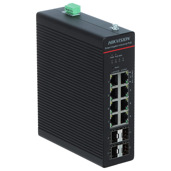 SWITCH PRZEMYSŁOWY POE DS-3T1512HP-SI-8P4F/NOPOWER 8-PORTOWY SFP Hikvision-1772997