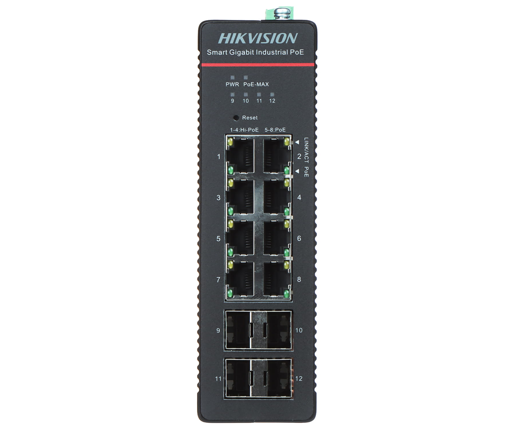 SWITCH PRZEMYSŁOWY POE DS-3T1512HP-SI-8P4F/NOPOWER 8-PORTOWY SFP Hikvision-1772998