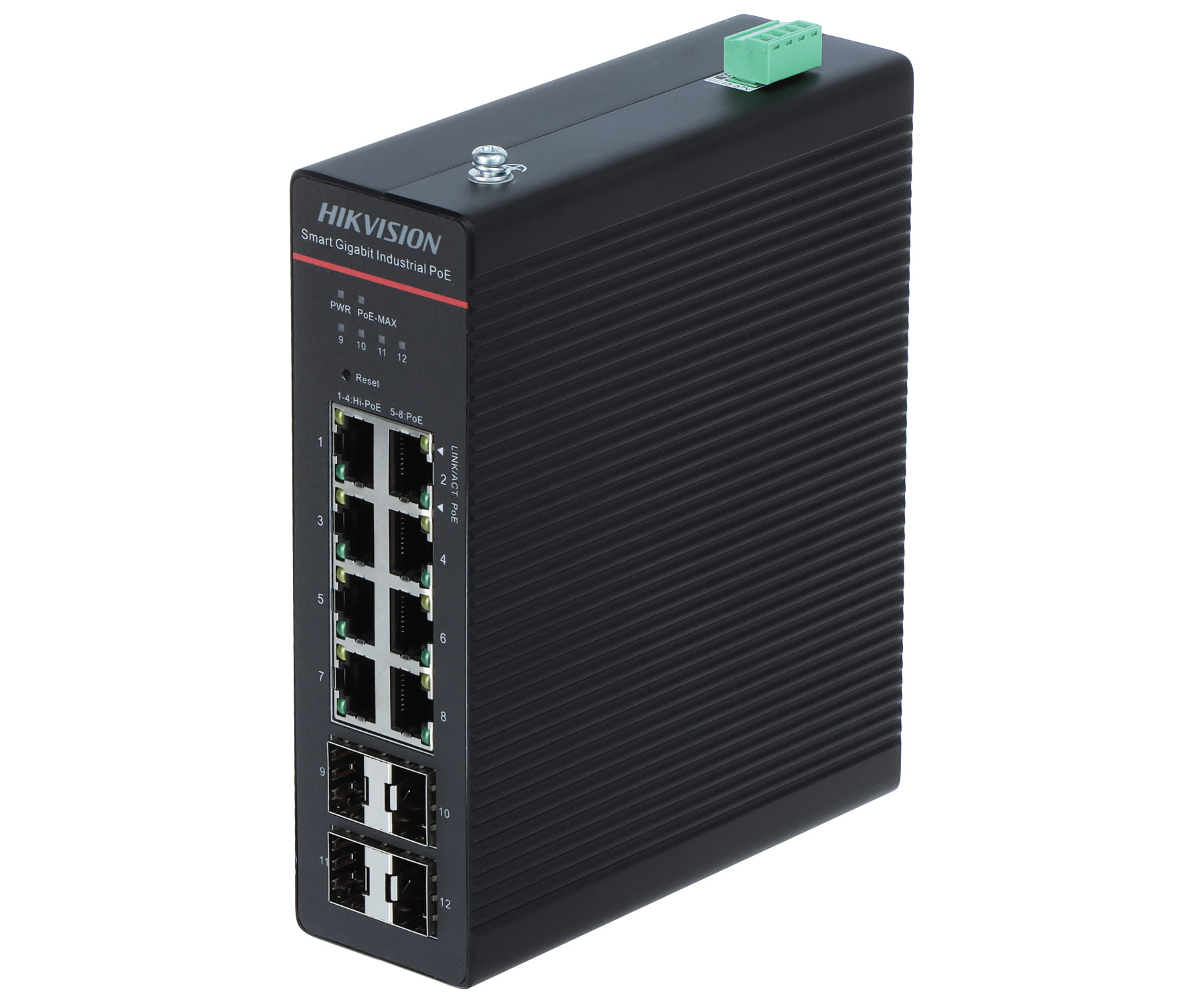 SWITCH PRZEMYSŁOWY POE DS-3T1512HP-SI-8P4F/NOPOWER 8-PORTOWY SFP Hikvision-1773001